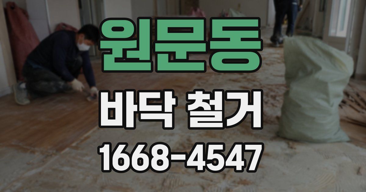 원문동 바닥 철거