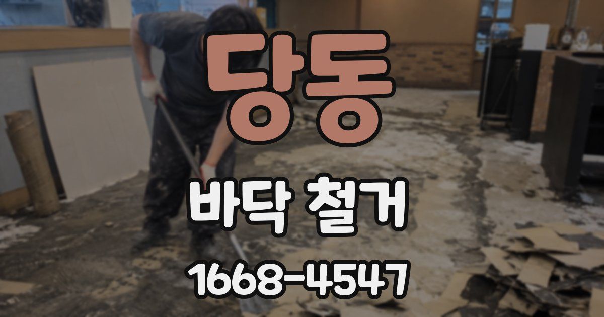 당동 바닥 철거