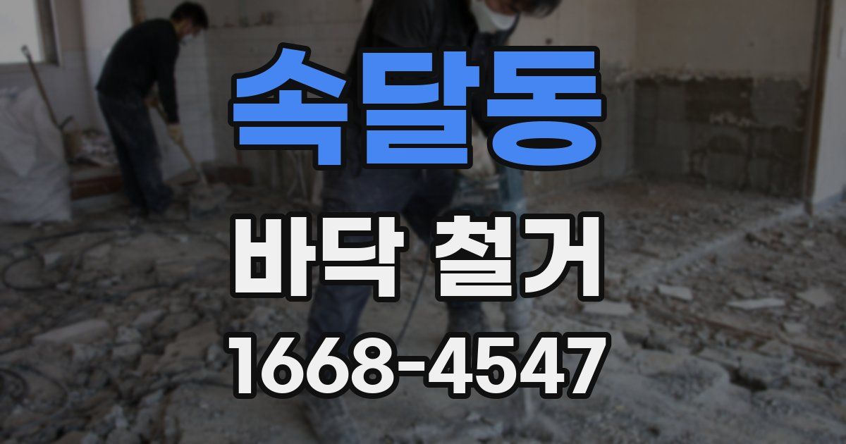 속달동 바닥 철거