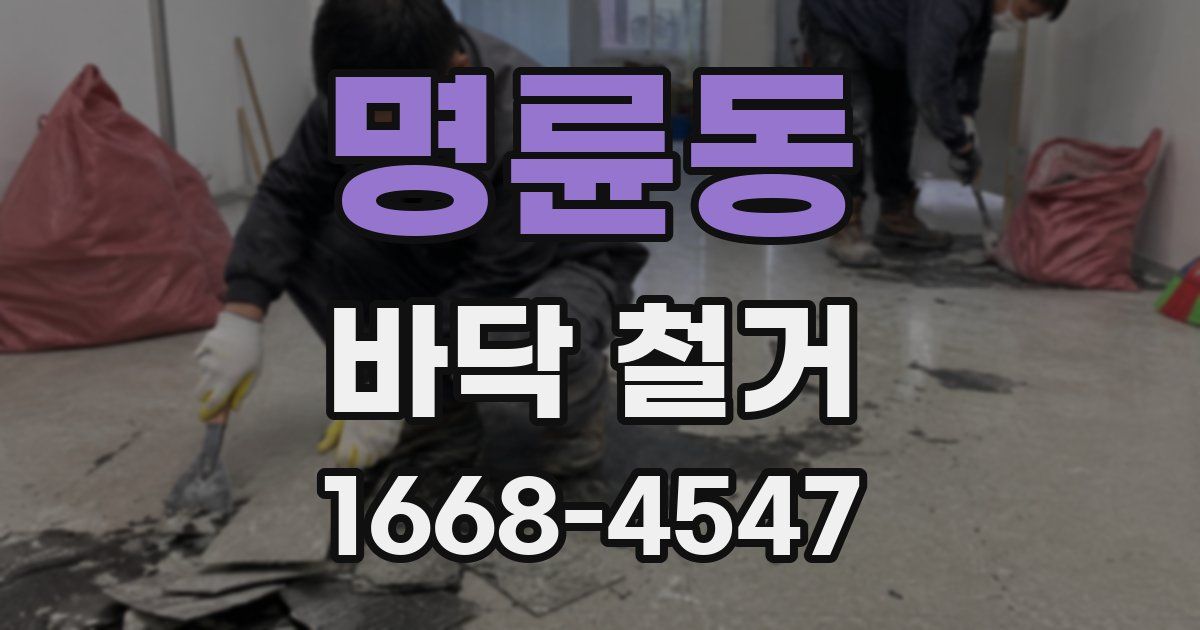 명륜동 바닥 철거