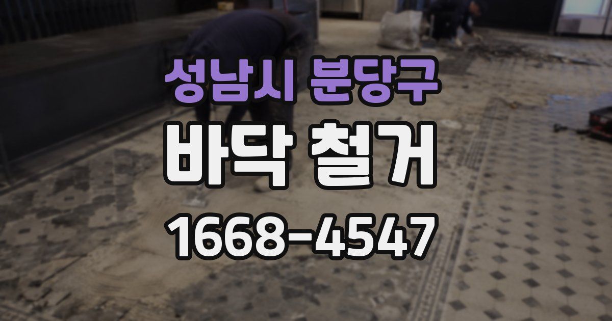 성남시 분당구 바닥 철거