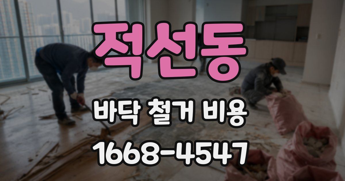적선동 바닥 철거 비용