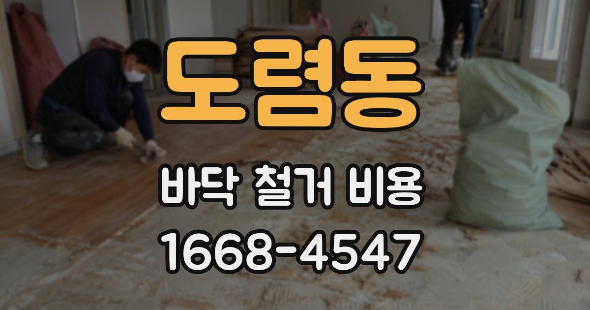 도렴동 바닥 철거 비용