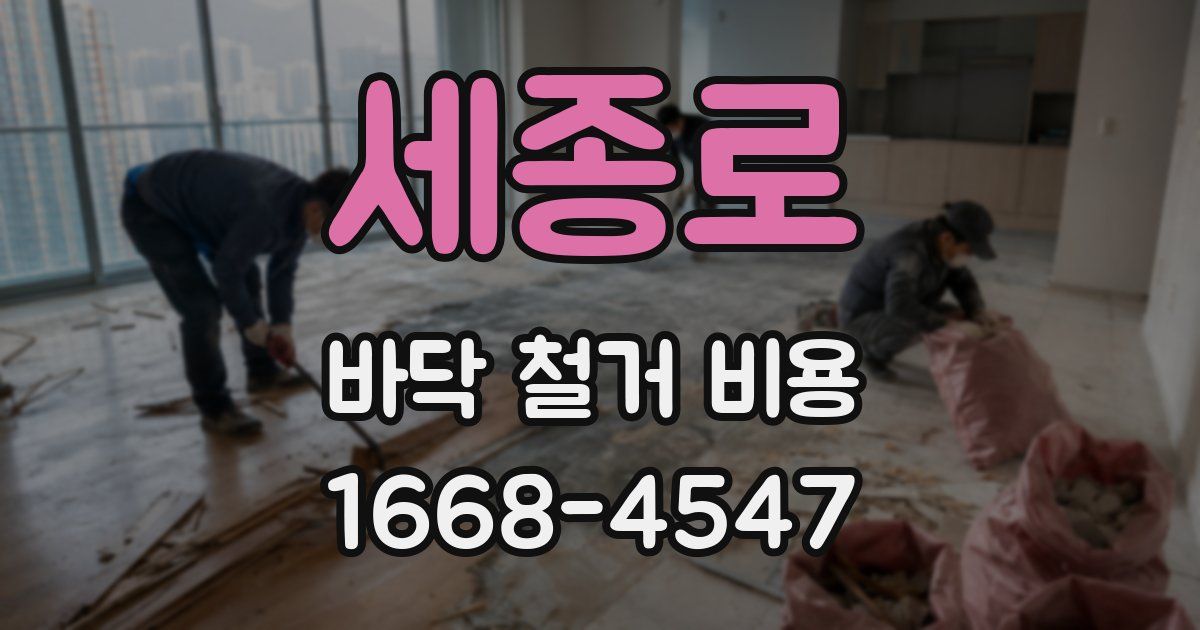 세종로 바닥 철거 비용