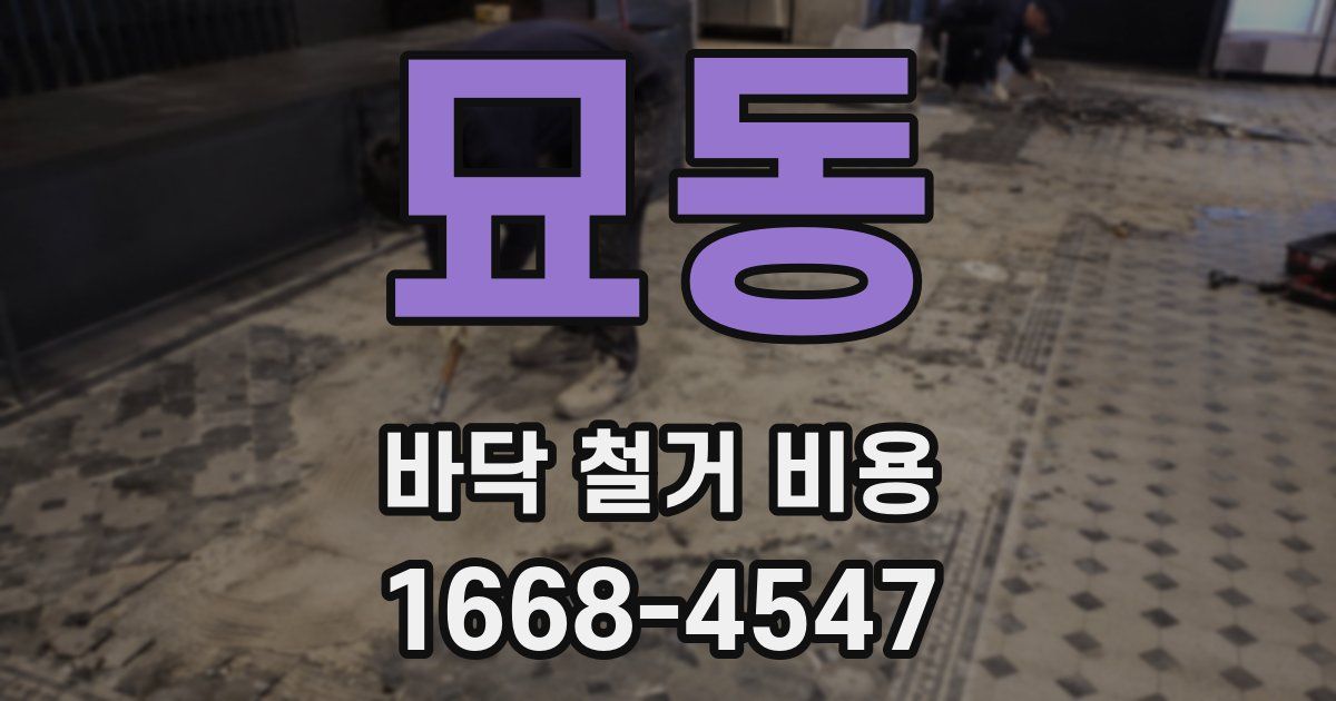 묘동 바닥 철거 비용