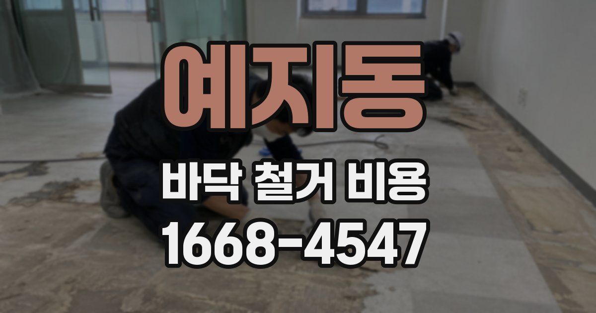 예지동 바닥 철거 비용