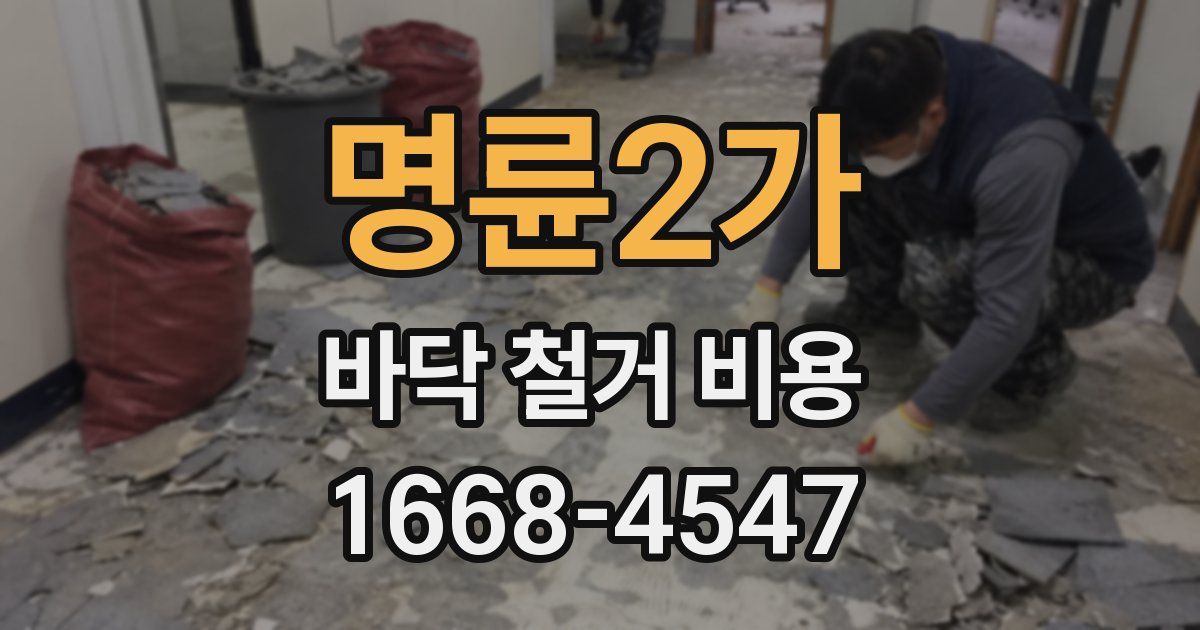 명륜2가 바닥 철거 비용