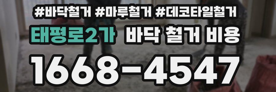 태평로2가 바닥 철거 비용