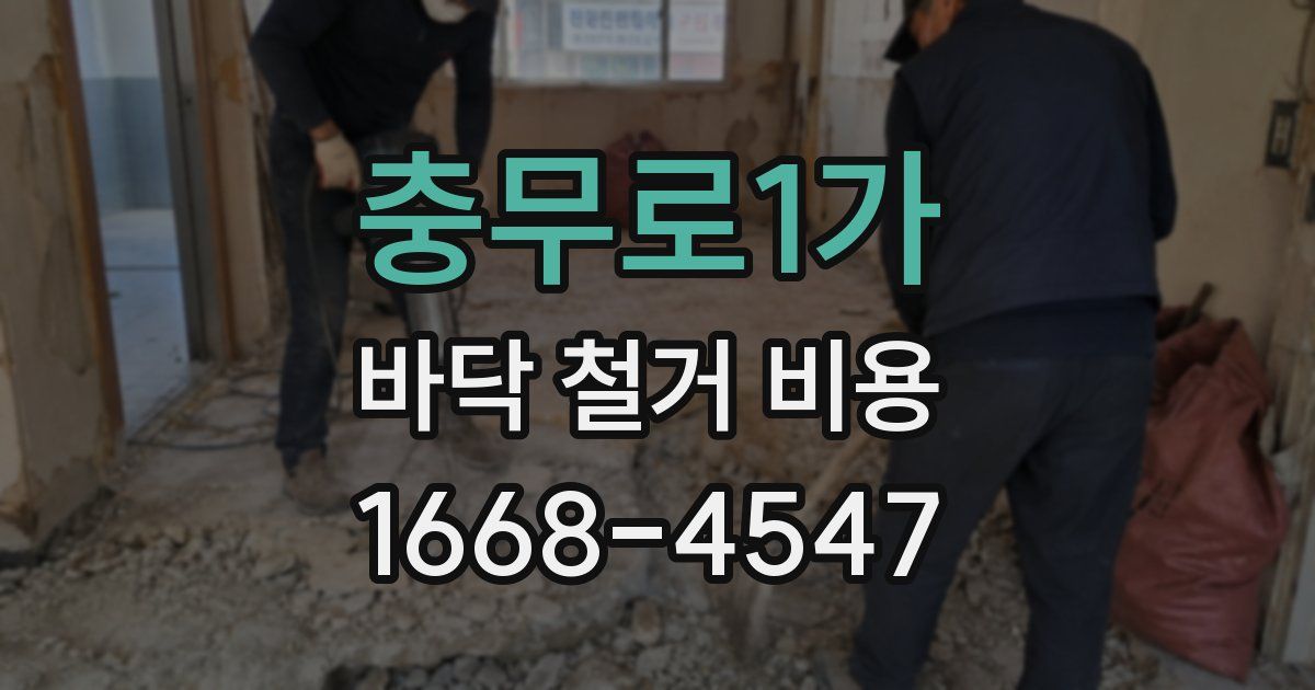 충무로1가 바닥 철거 비용