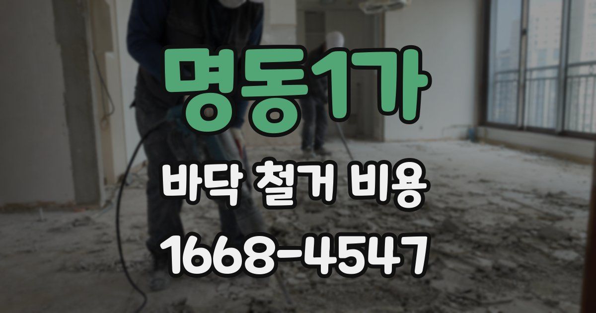 명동1가 바닥 철거 비용