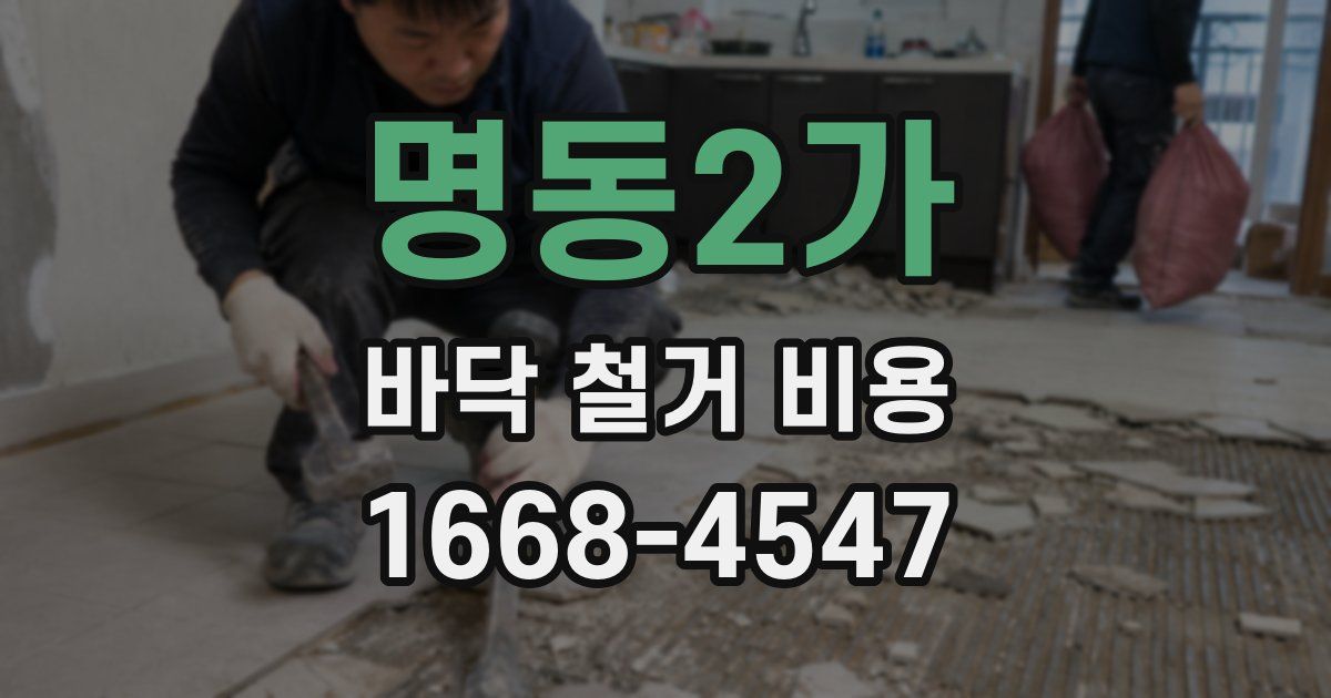 명동2가 바닥 철거 비용