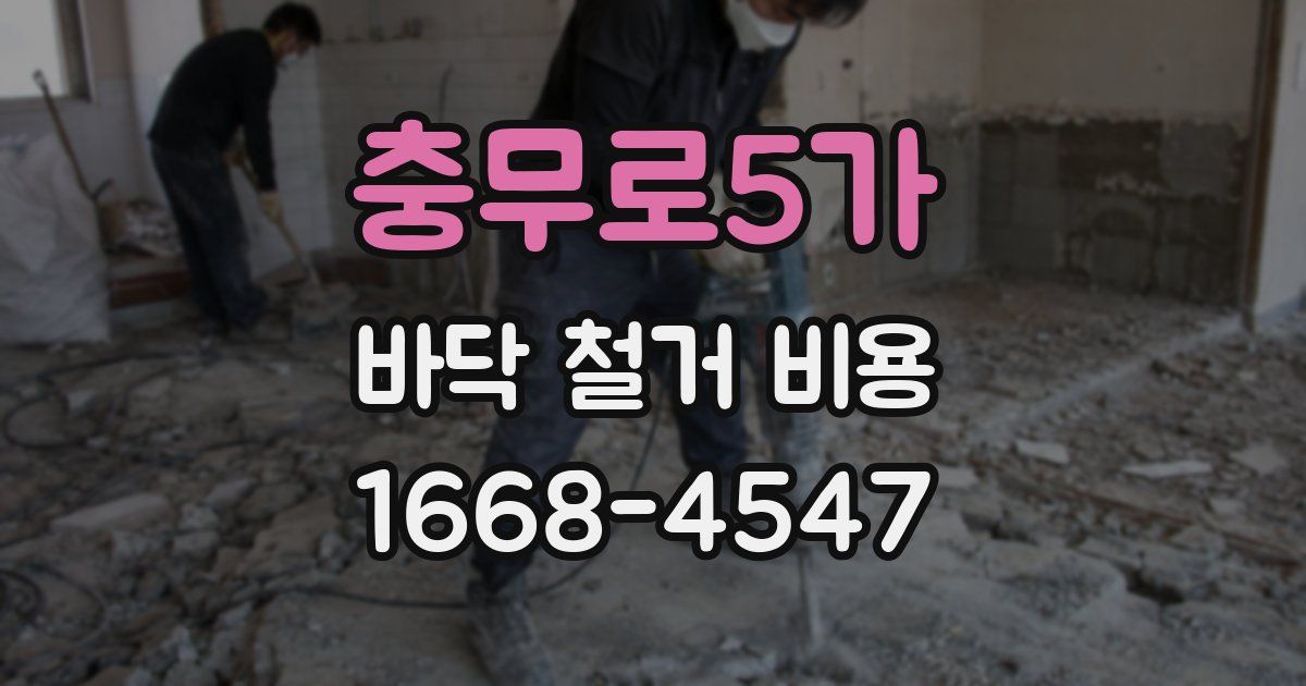충무로5가 바닥 철거 비용
