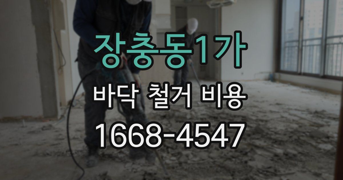 장충동1가 바닥 철거 비용