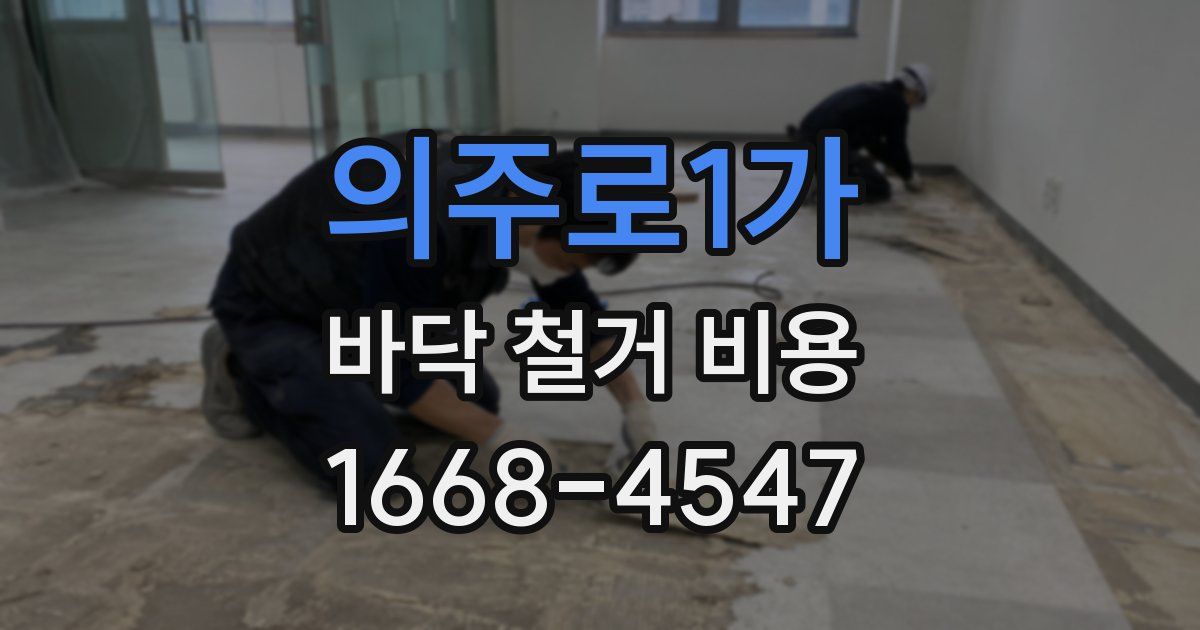 의주로1가 바닥 철거 비용