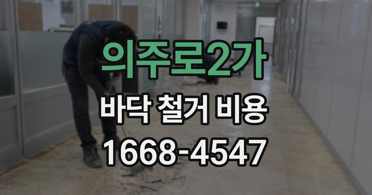 의주로2가 바닥 철거 비용