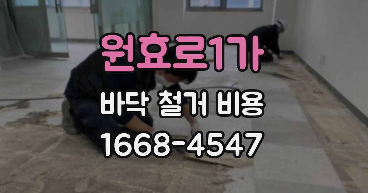 원효로1가 바닥 철거 비용