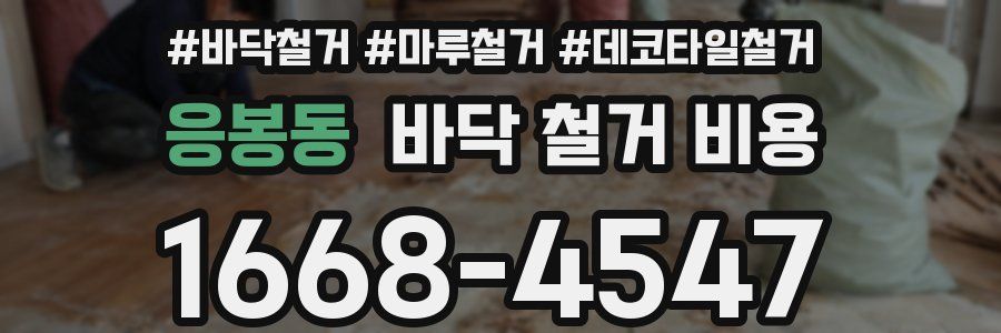 응봉동 바닥 철거 비용