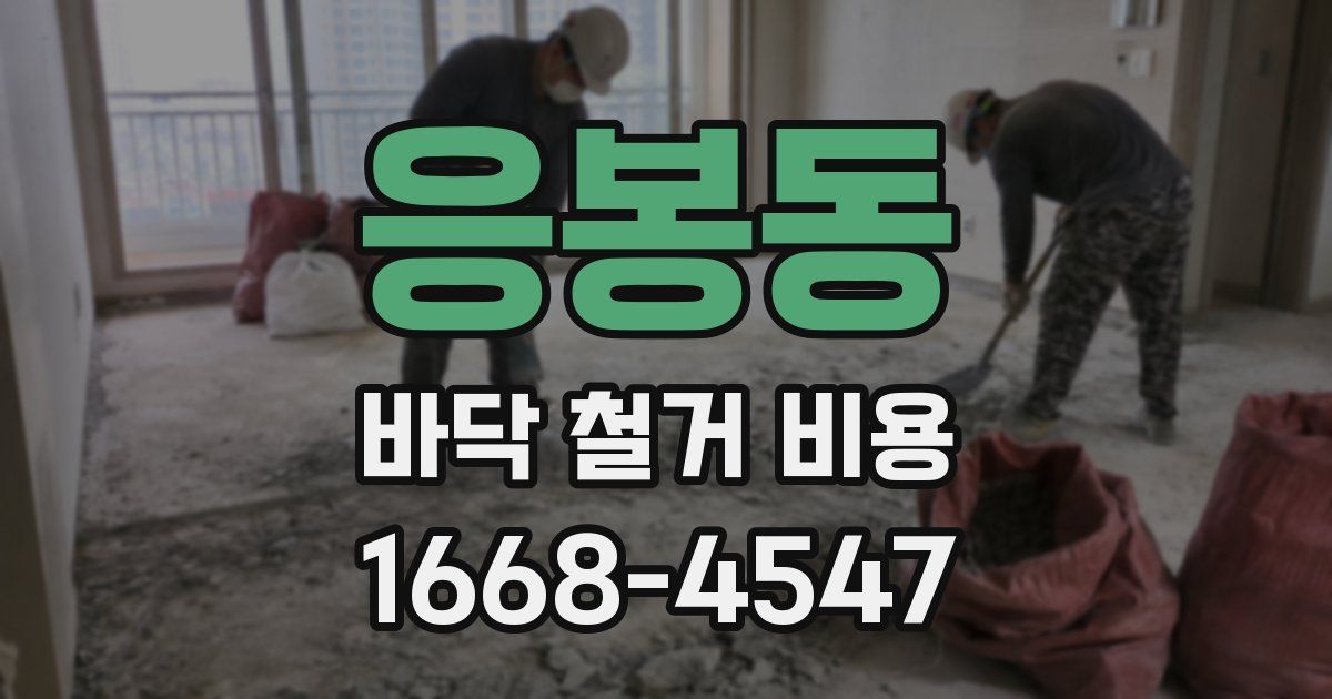 응봉동 바닥 철거 비용
