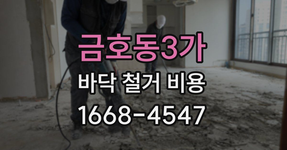 금호동3가 바닥 철거 비용