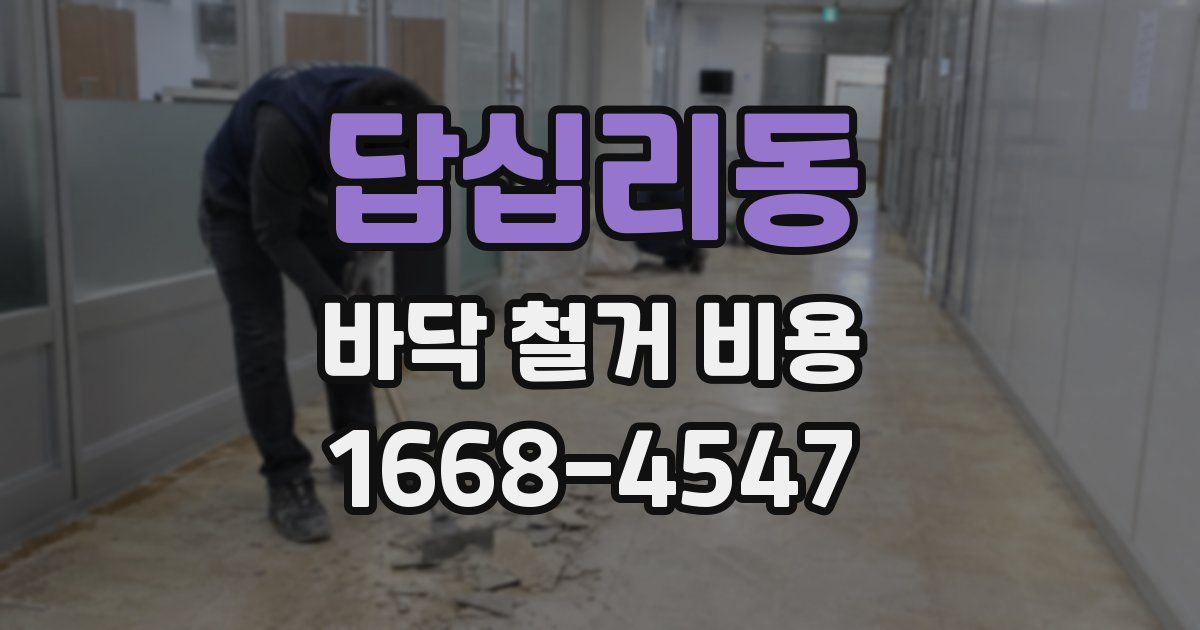 답십리동 바닥 철거 비용