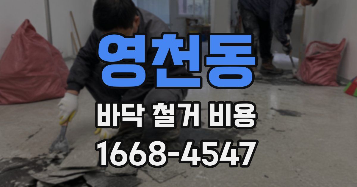 영천동 바닥 철거 비용
