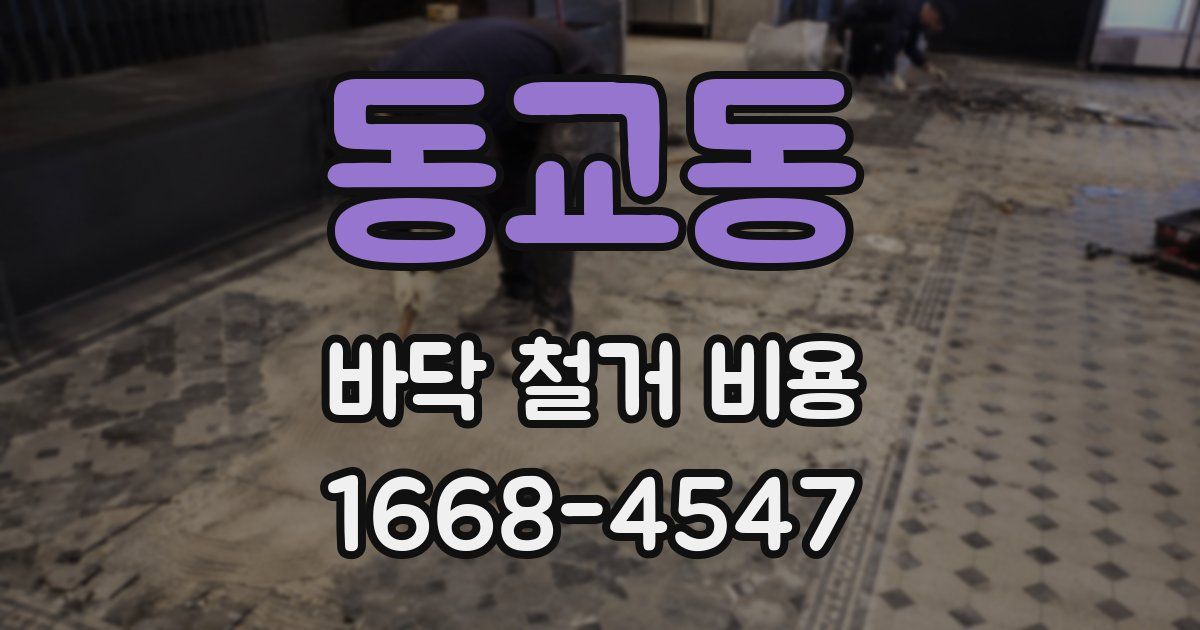 동교동 바닥 철거 비용