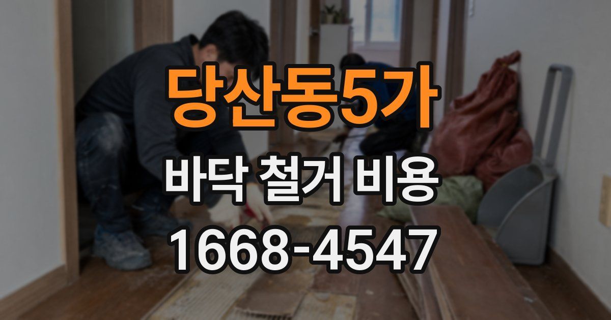 당산동5가 바닥 철거 비용