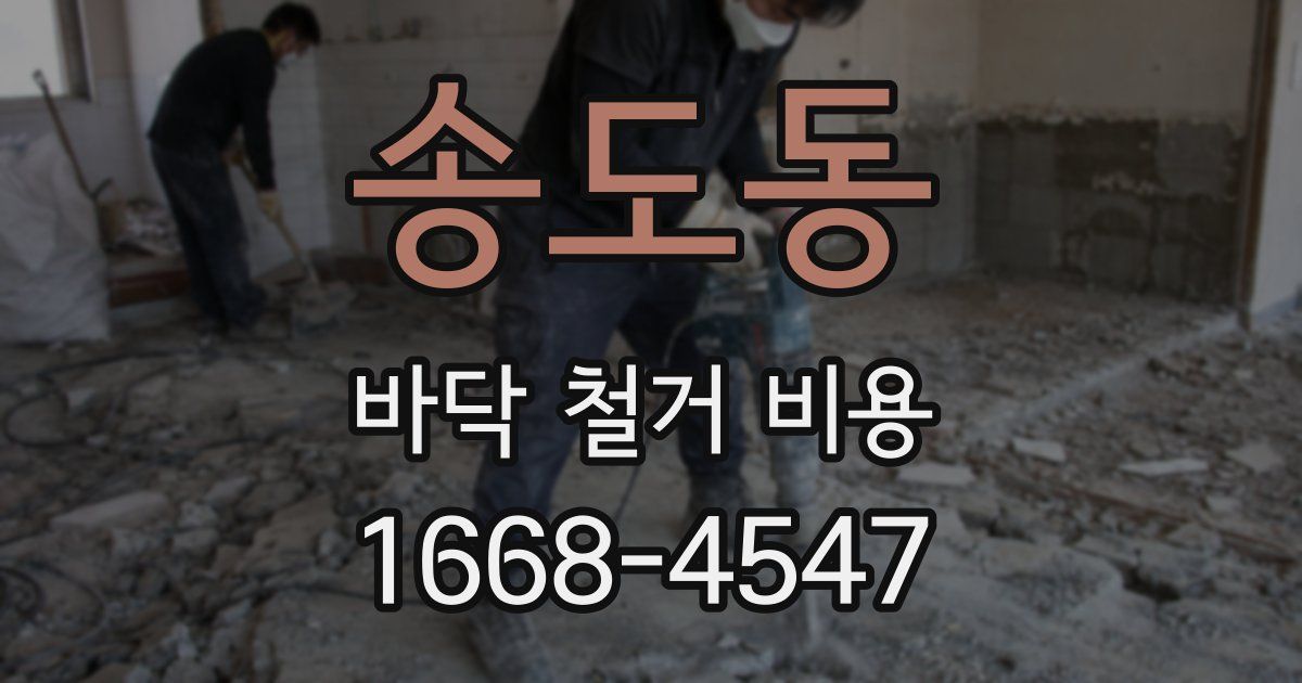 송도동 바닥 철거 비용