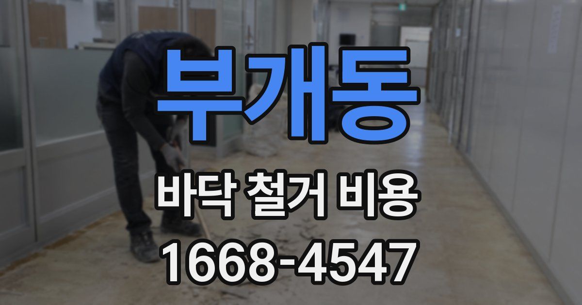 부개동 바닥 철거 비용