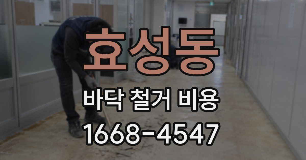 효성동 바닥 철거 비용