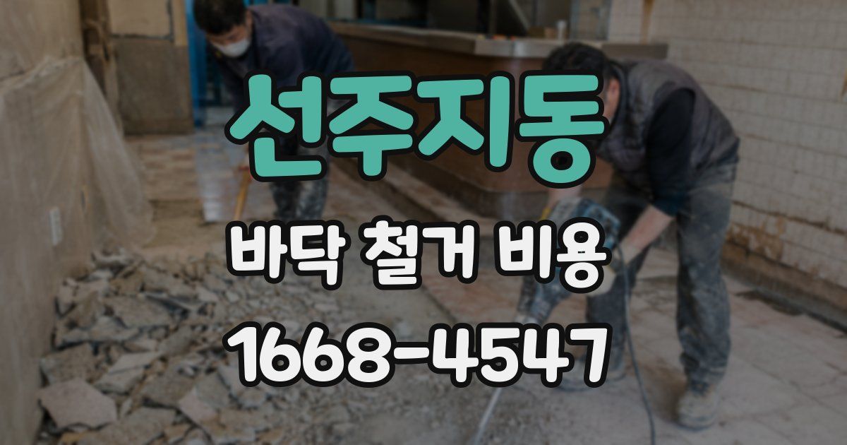선주지동 바닥 철거 비용