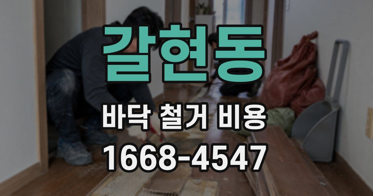 갈현동 바닥 철거 비용