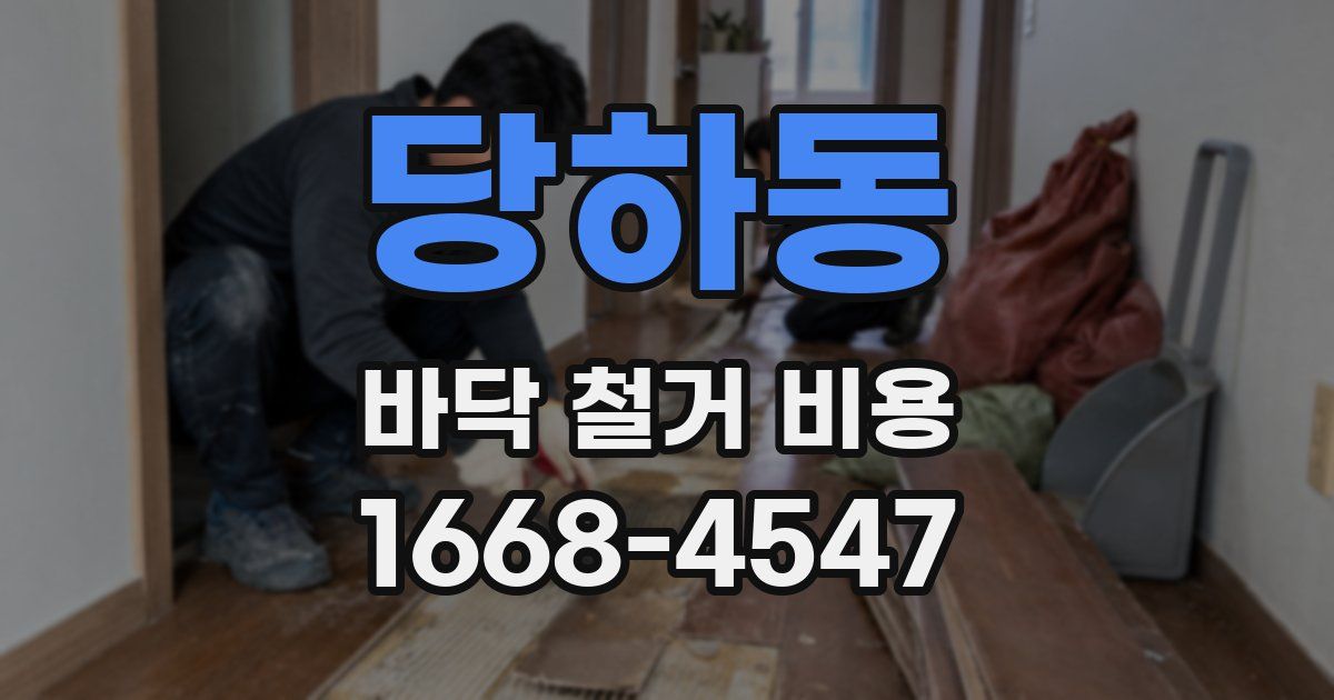 당하동 바닥 철거 비용