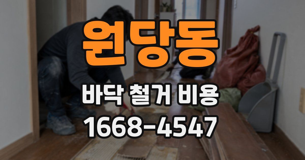원당동 바닥 철거 비용