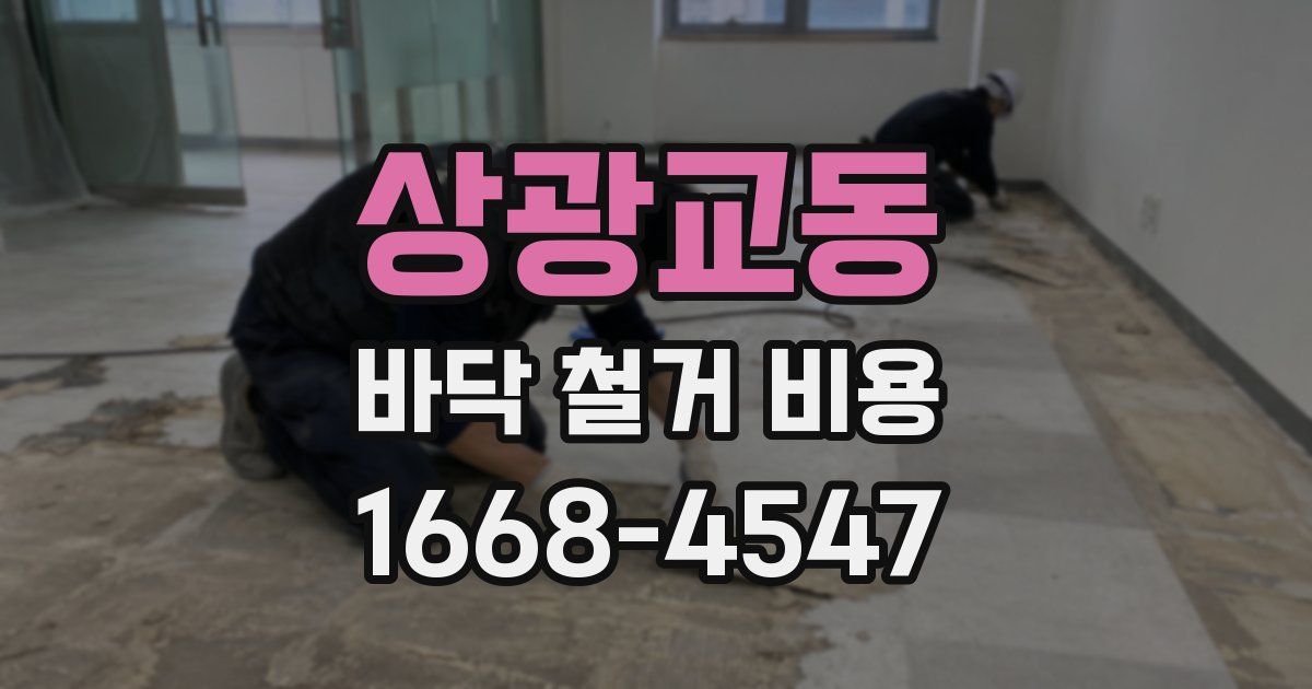 상광교동 바닥 철거 비용