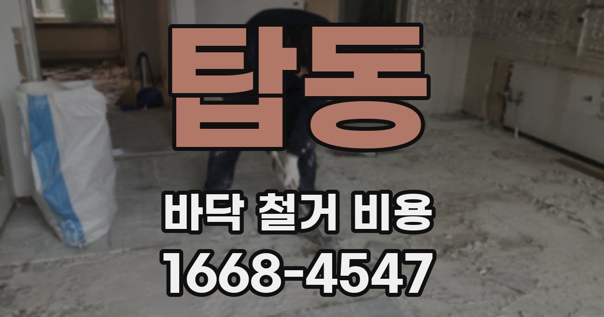탑동 바닥 철거 비용