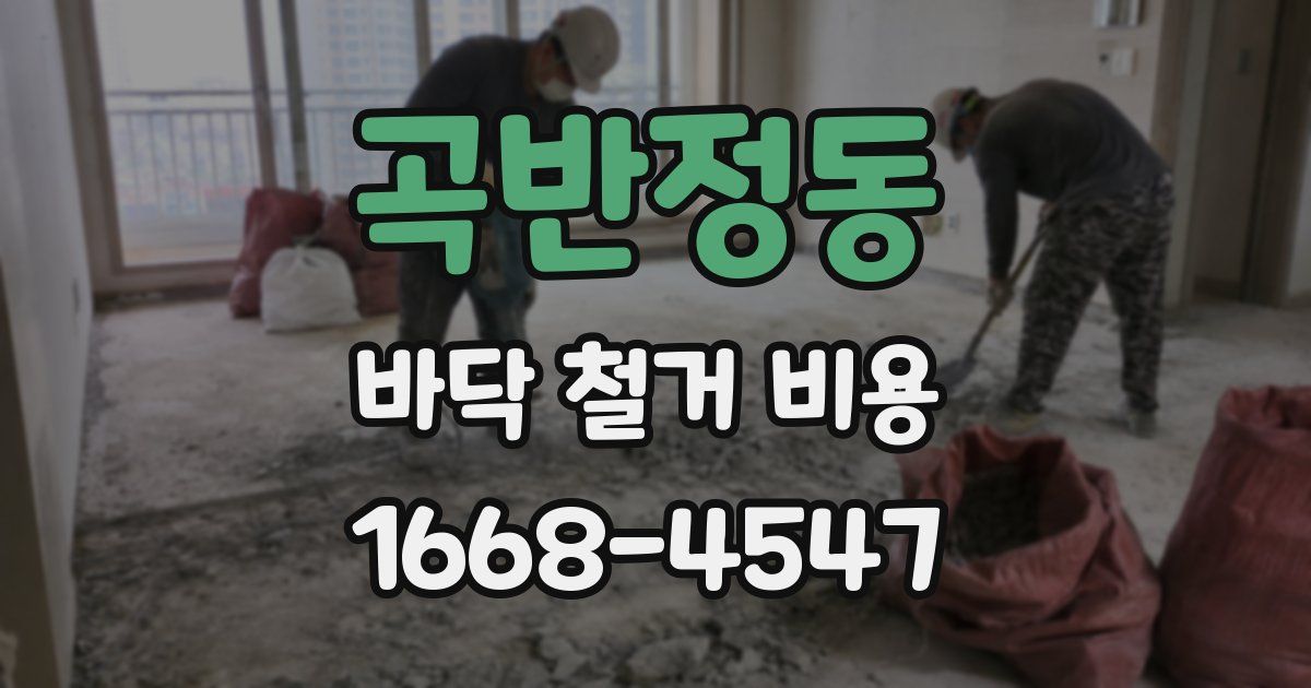 곡반정동 바닥 철거 비용
