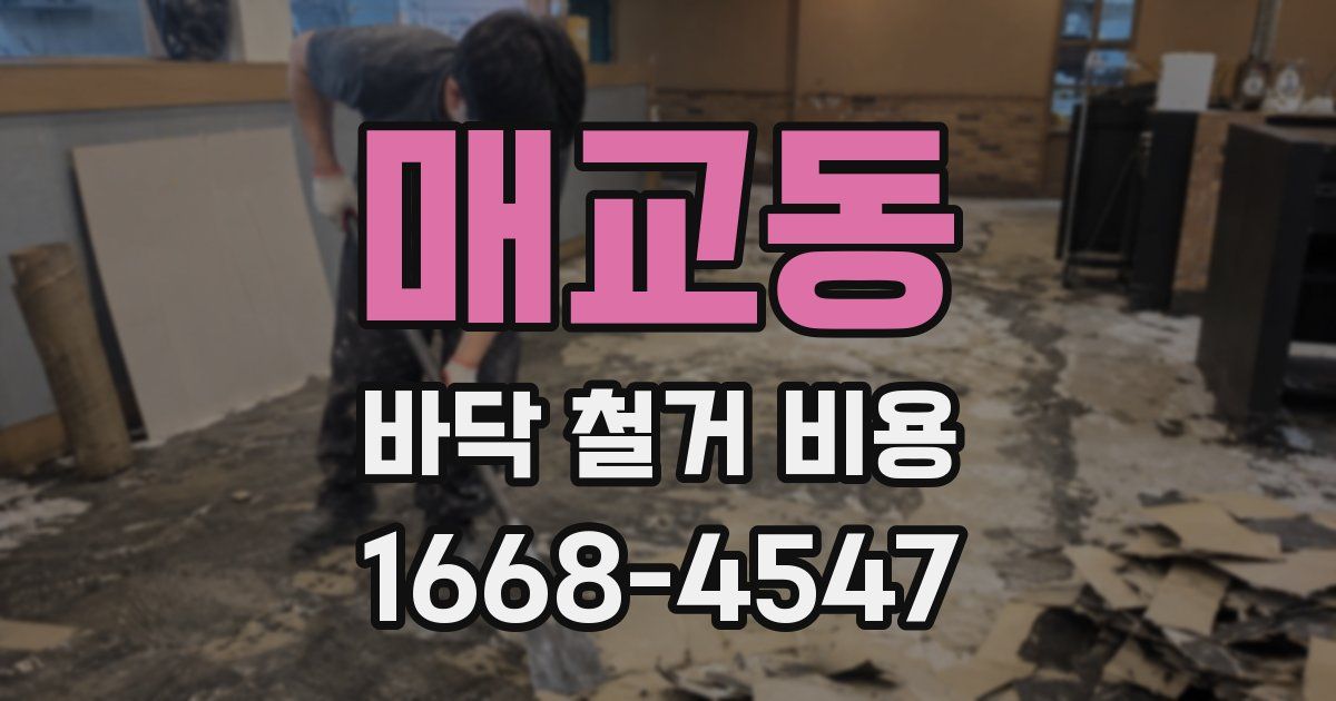매교동 바닥 철거 비용