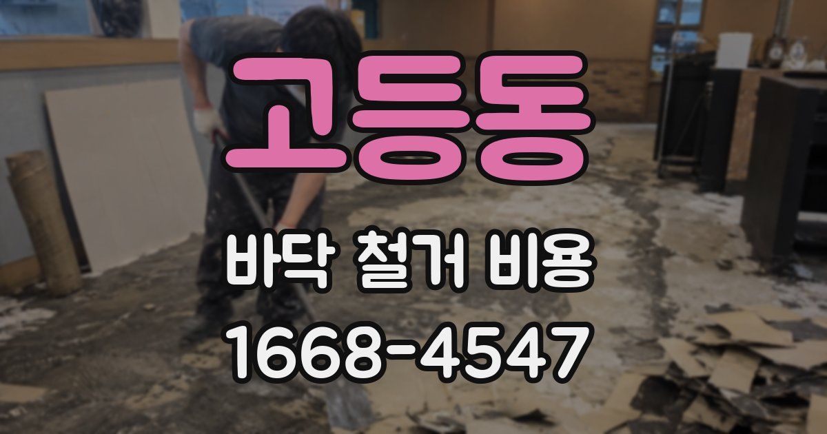 고등동 바닥 철거 비용