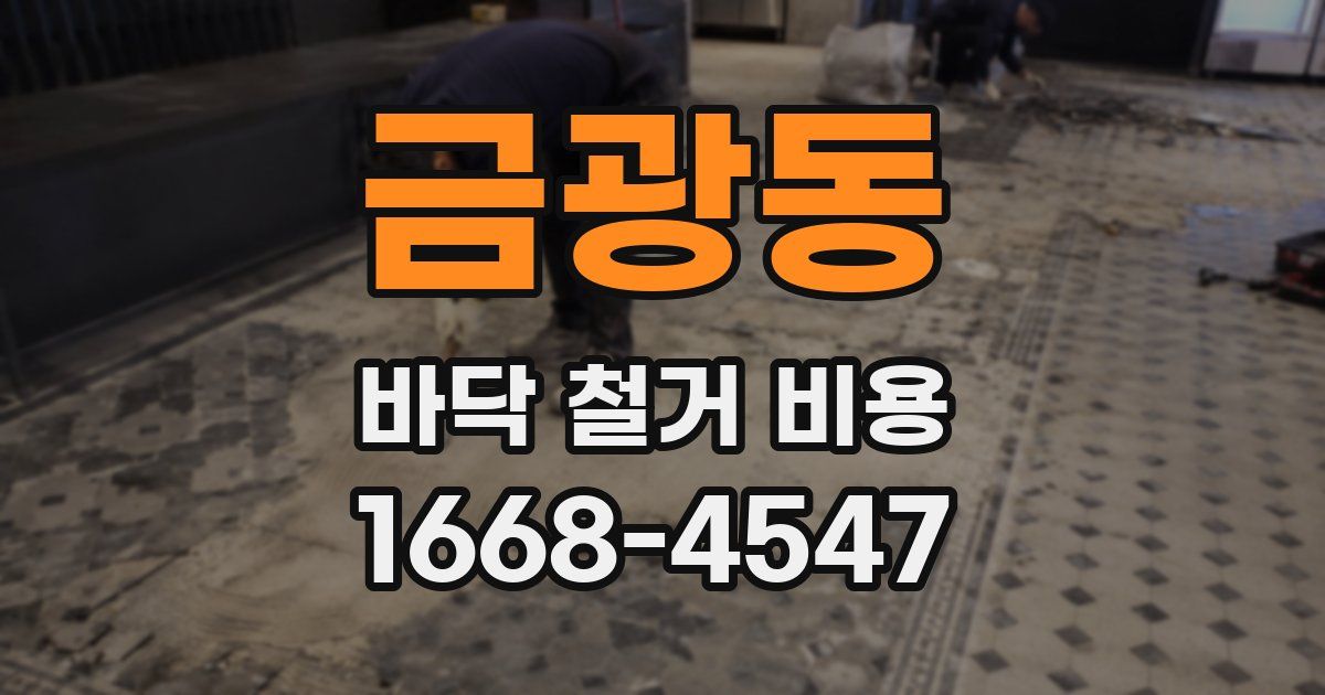 금광동 바닥 철거 비용