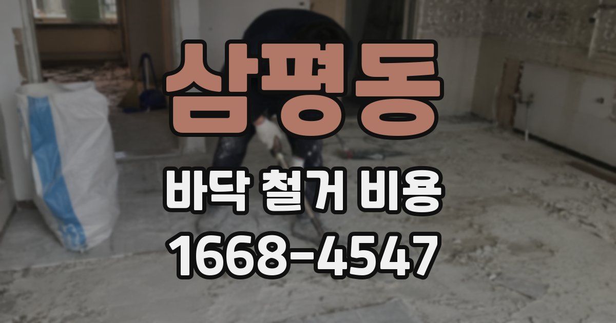 삼평동 바닥 철거 비용