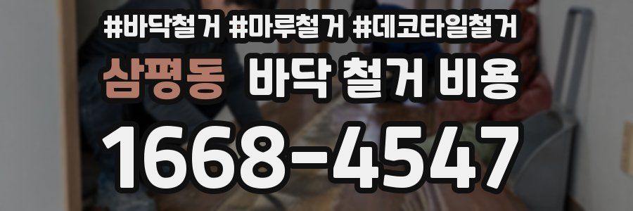 삼평동 바닥 철거 비용