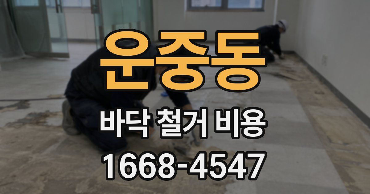 운중동 바닥 철거 비용