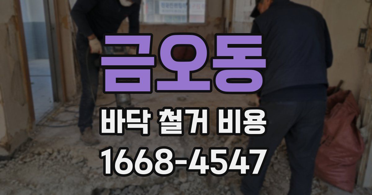 금오동 바닥 철거 비용