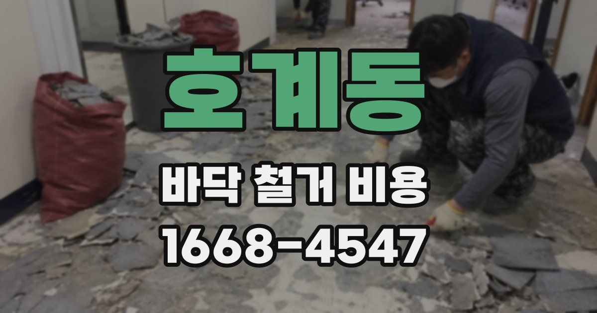 호계동 바닥 철거 비용