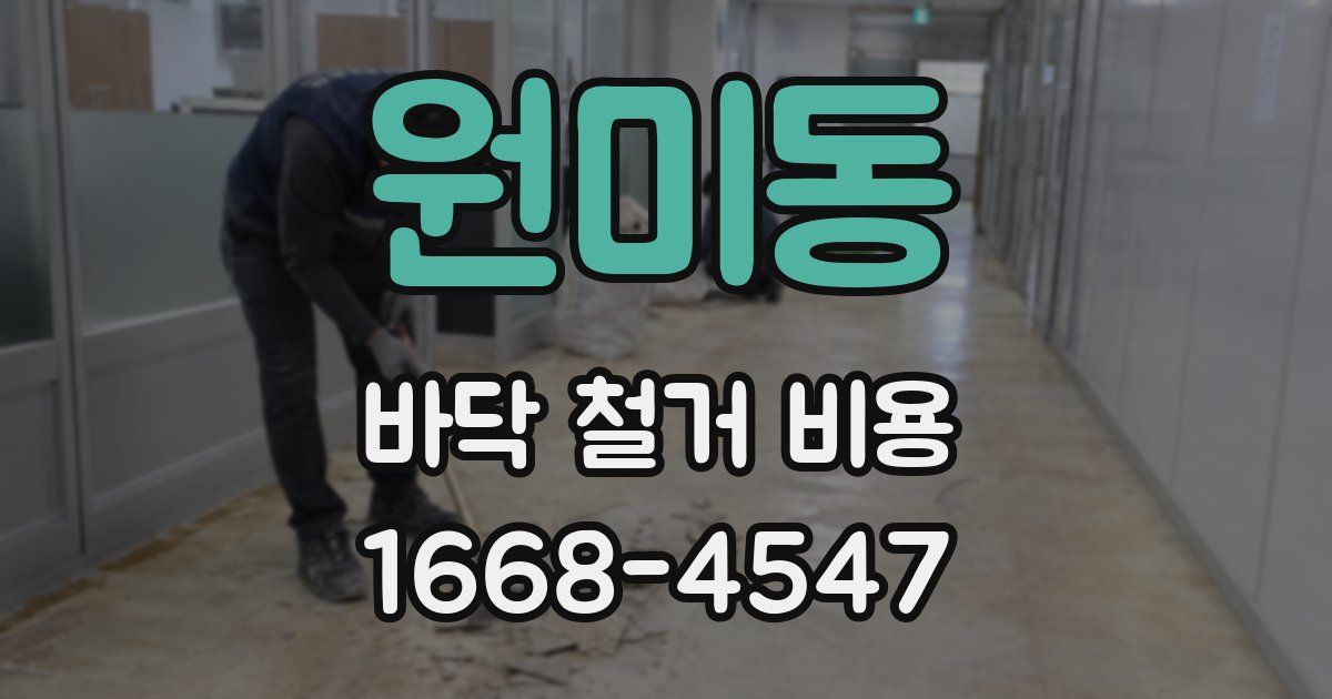 원미동 바닥 철거 비용