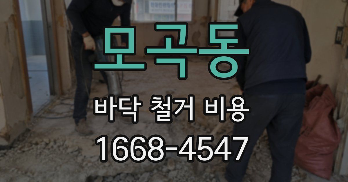 모곡동 바닥 철거 비용