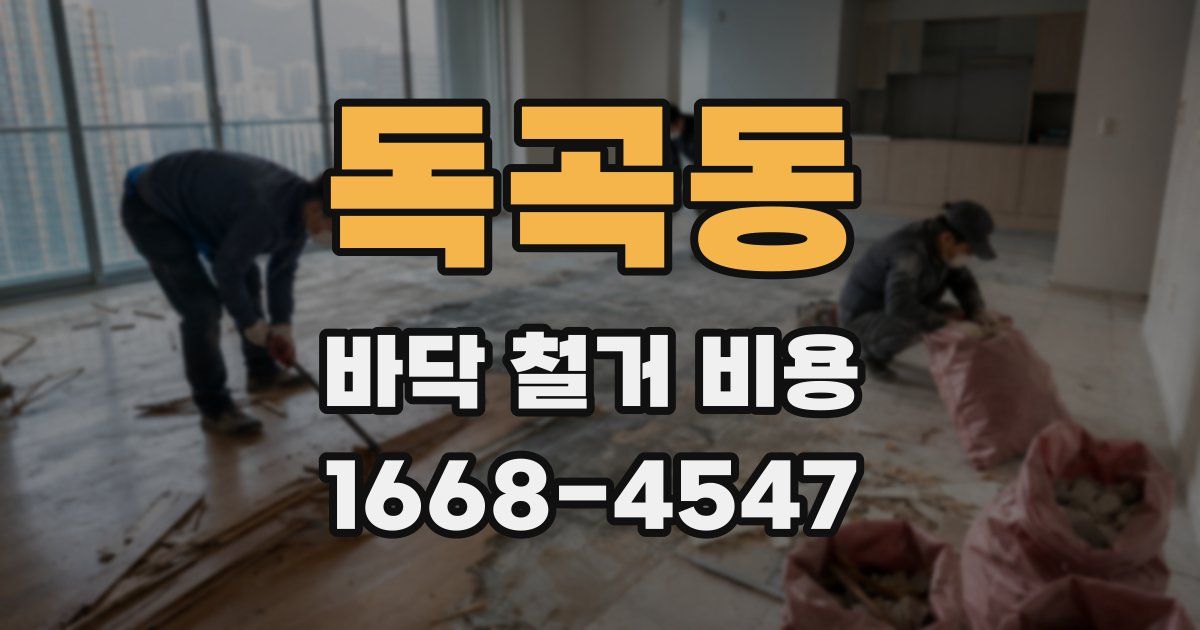 독곡동 바닥 철거 비용