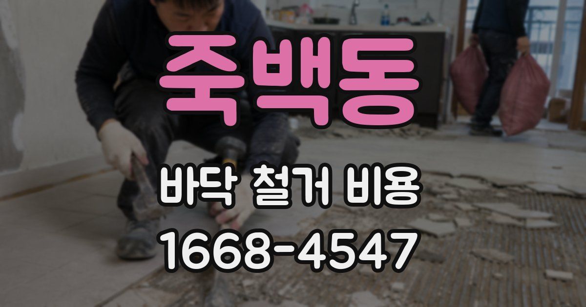 죽백동 바닥 철거 비용