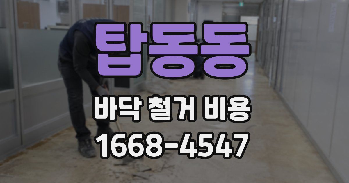 탑동동 바닥 철거 비용